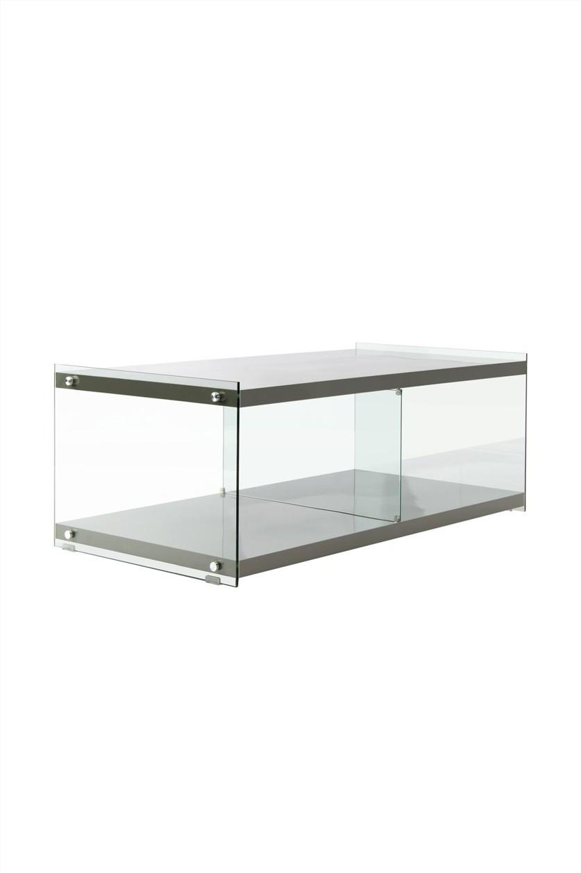 Beistelltisch Tv-Tisch Elementary 100 Grau - Grau, Design, Glas/Holz (120/45/60cm) - Kayoom