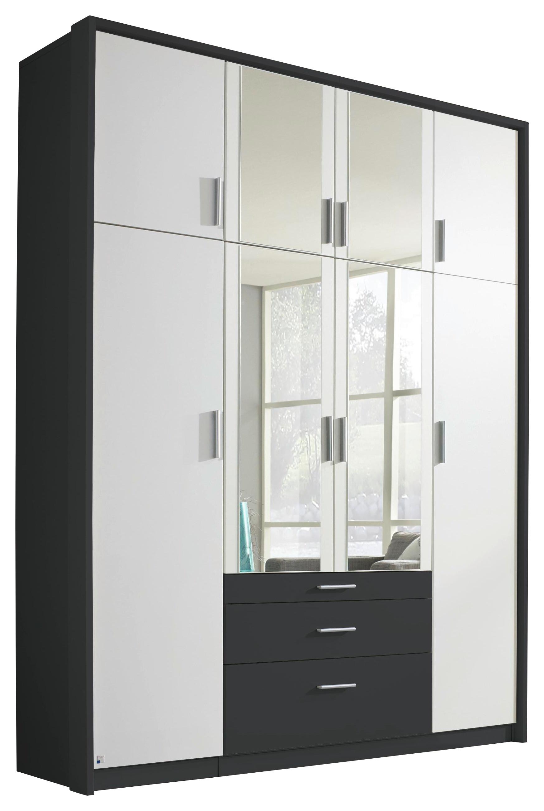 Ormar Sa Klasičnim Vratima Hildesheim - siva/prozirna, Dizajnerski, staklo/pločasti materijal (185/231/56cm) - Modern Living