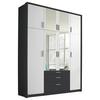 Ormar S Klasičnim Vratima Hildesheim - bijela/siva, Design, staklo/drvni materijal (185/231/56cm) - Modern Living