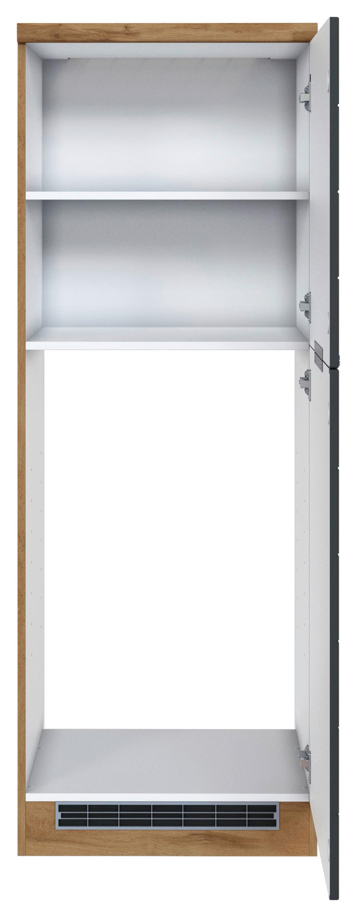 Backofen-/Kühlschrank Umbauschrank Florenz ca. 60 cm - Eiche Wotan/Grau, Design, Holzwerkstoff/Metall (60/166/60cm) - Held