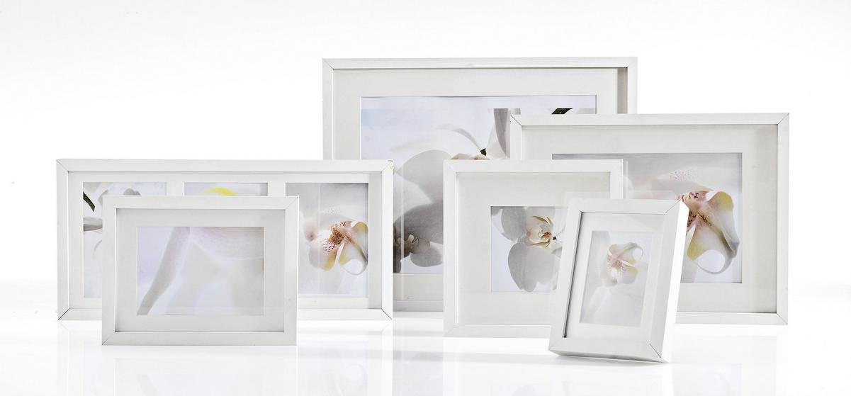 Bilderrahmen Gitta ca. 13x18cm - Weiß, MODERN, Glas/Holzwerkstoff (13/18cm) - Modern Living