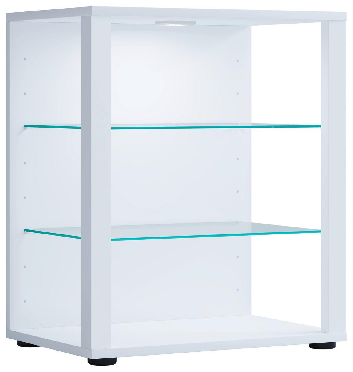 Vitrina Glasol S, Bela - bela, Moderno, umetna masa/leseni material (52/60/35cm) - MID.YOU