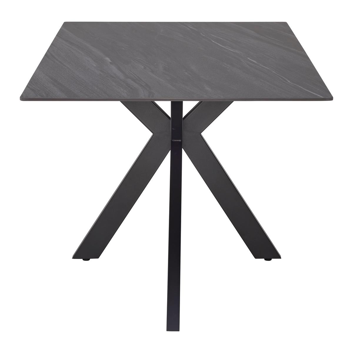 Étkezőasztal Jonas - fekete/szürke, Modern, fém/kerámia (160/76/90cm) - Mömax