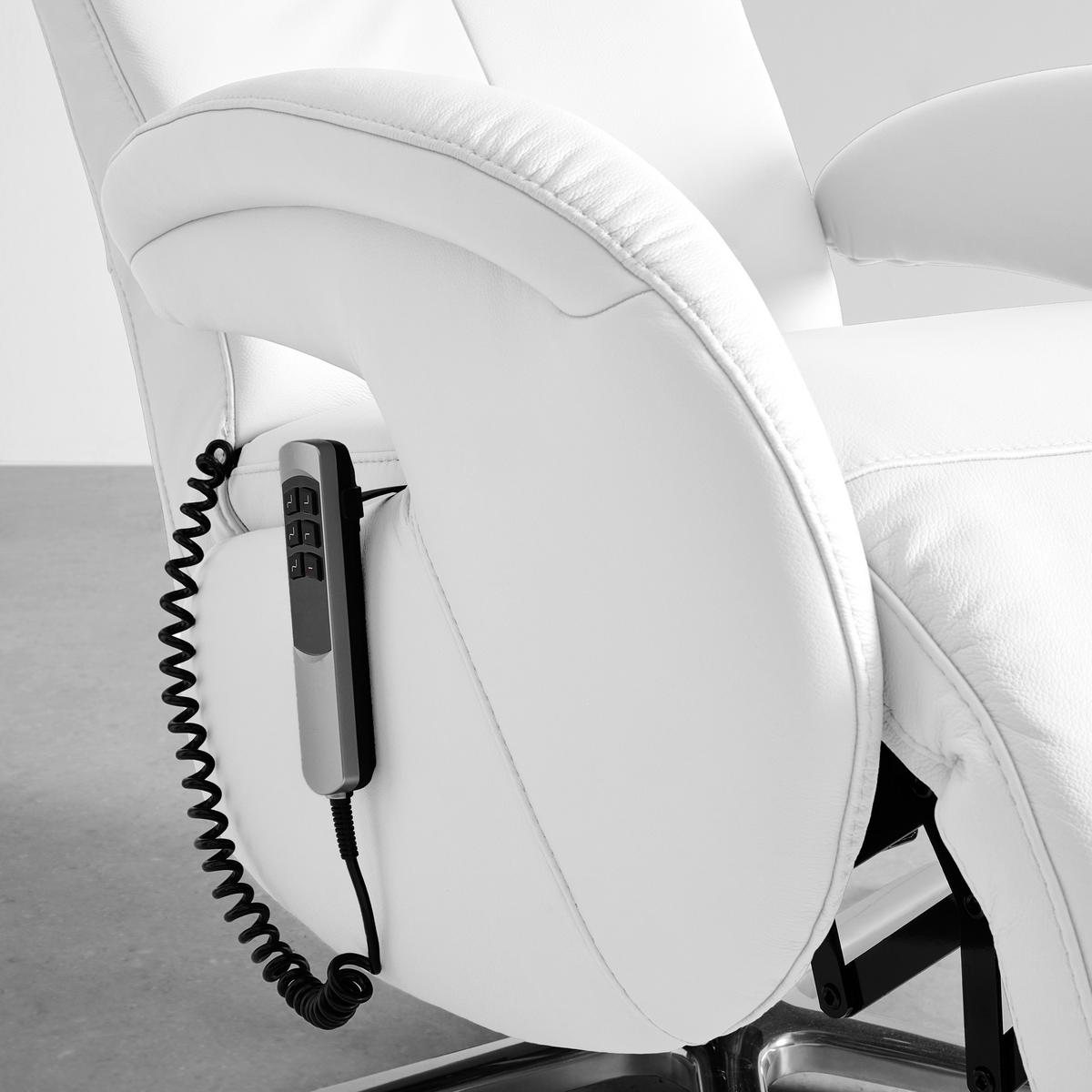 Relaxsessel Sitting 2 Weiß - Chromfarben/Weiß, MODERN, Leder (70/111/80cm) - Premium Living