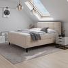 Boxbett Marbella 180x200cm Beige mit Topper - Beige/Schwarz, Modern, Holz/Holzwerkstoff (180/200cm) - Bessagi Home