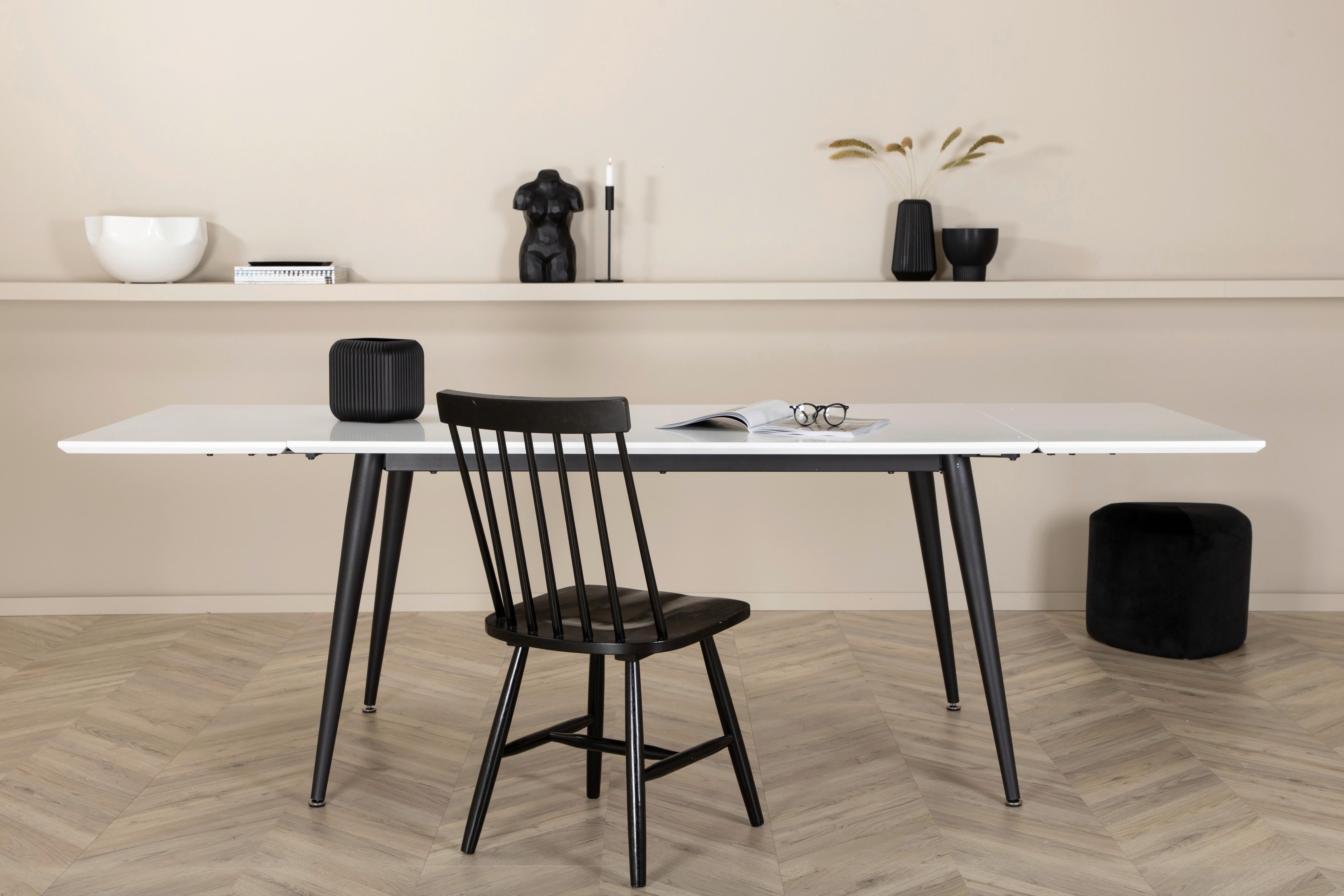 ESSTISCH JIMMY - Schwarz/Weiß, Design, Kunststoff/Metall (150/90/76cm) - Livetastic