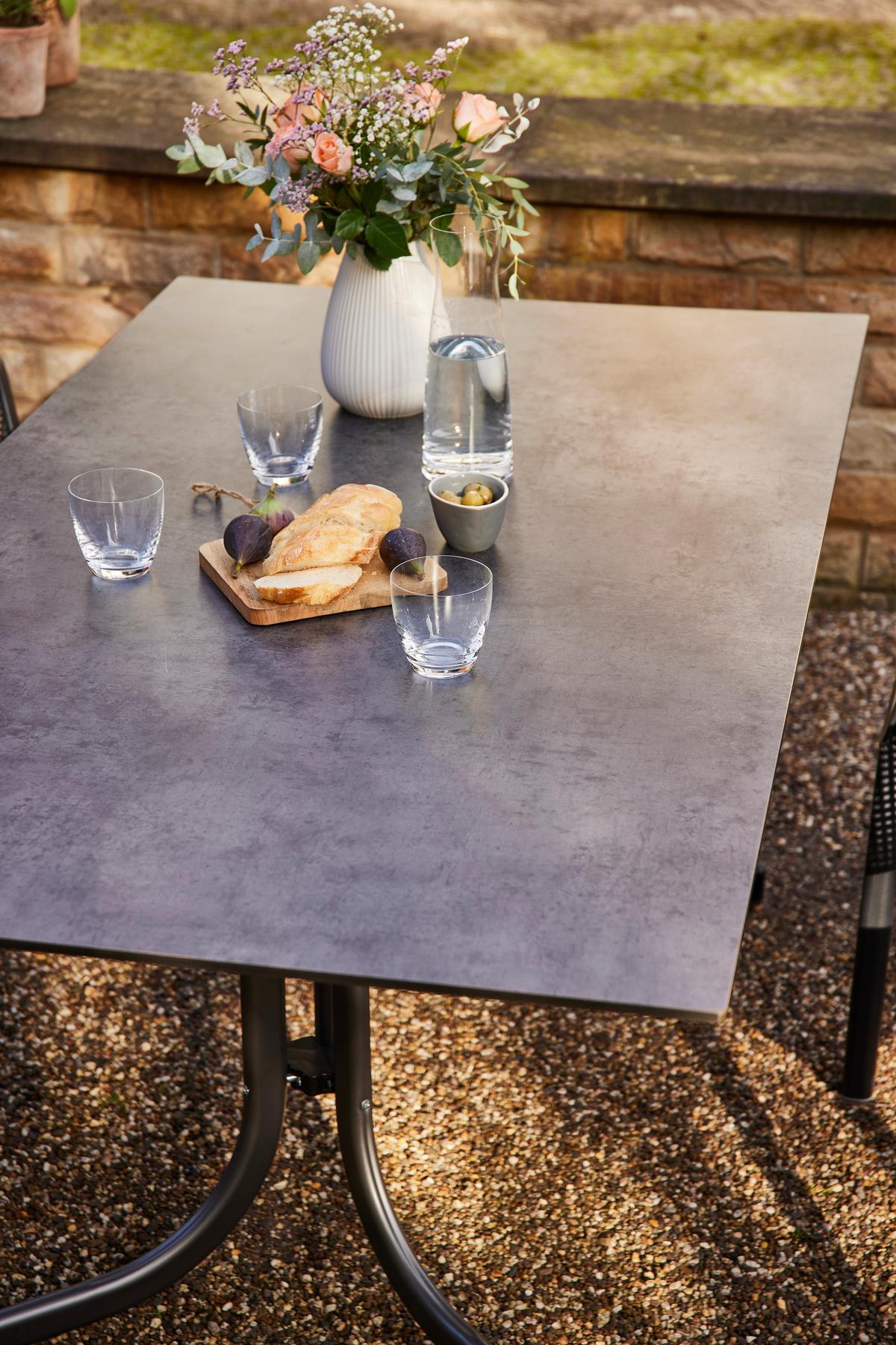 GARTENKLAPPTISCH K95703 - Anthrazit, KONVENTIONELL, Holzwerkstoff/Kunststoff (160/90/71cm) - Siena Garden