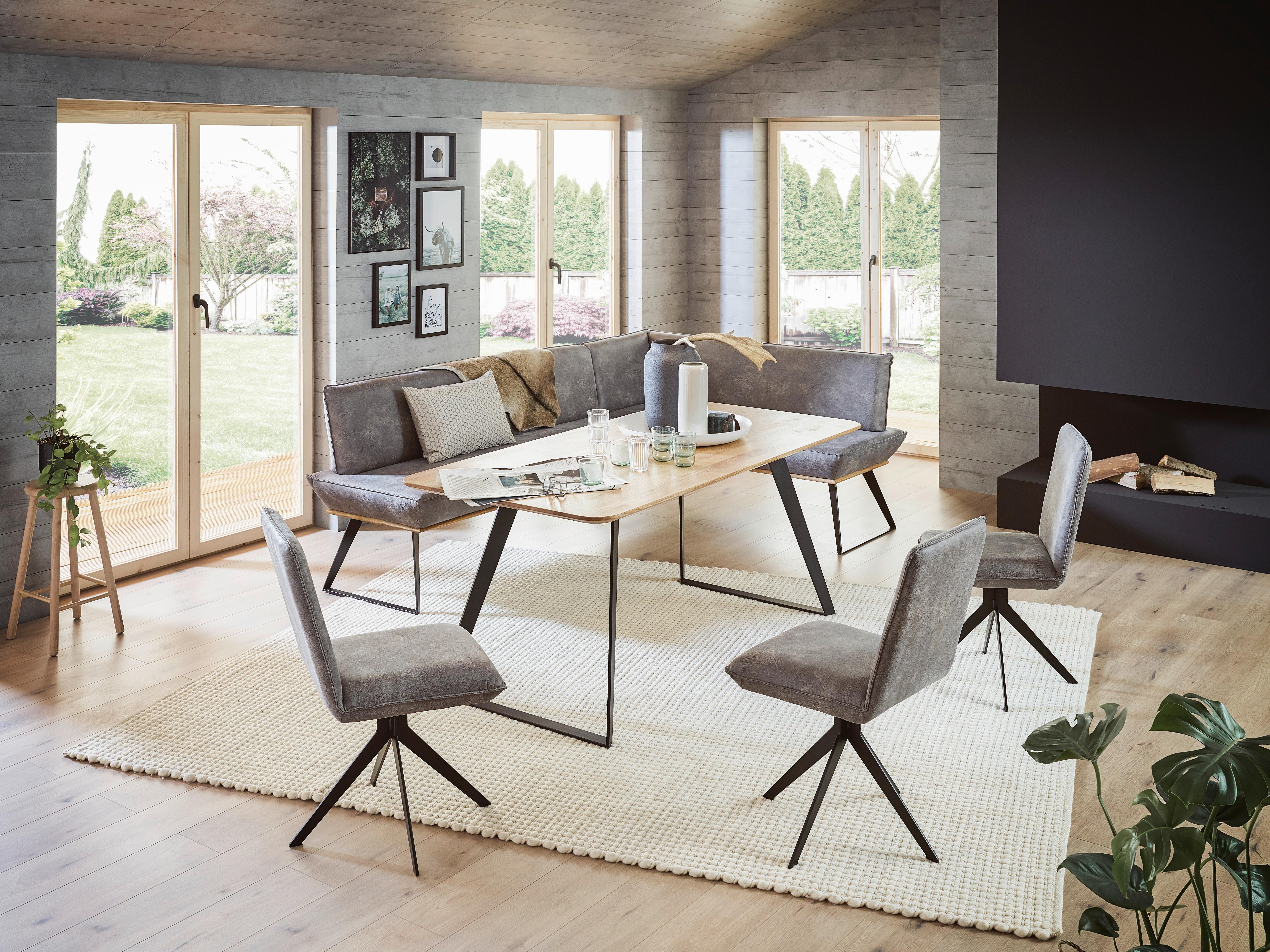 KRZESŁO MALIBU - czarny/szarobrązowy, Design, metal/tkanina (46,5/87/64cm) - Voleo