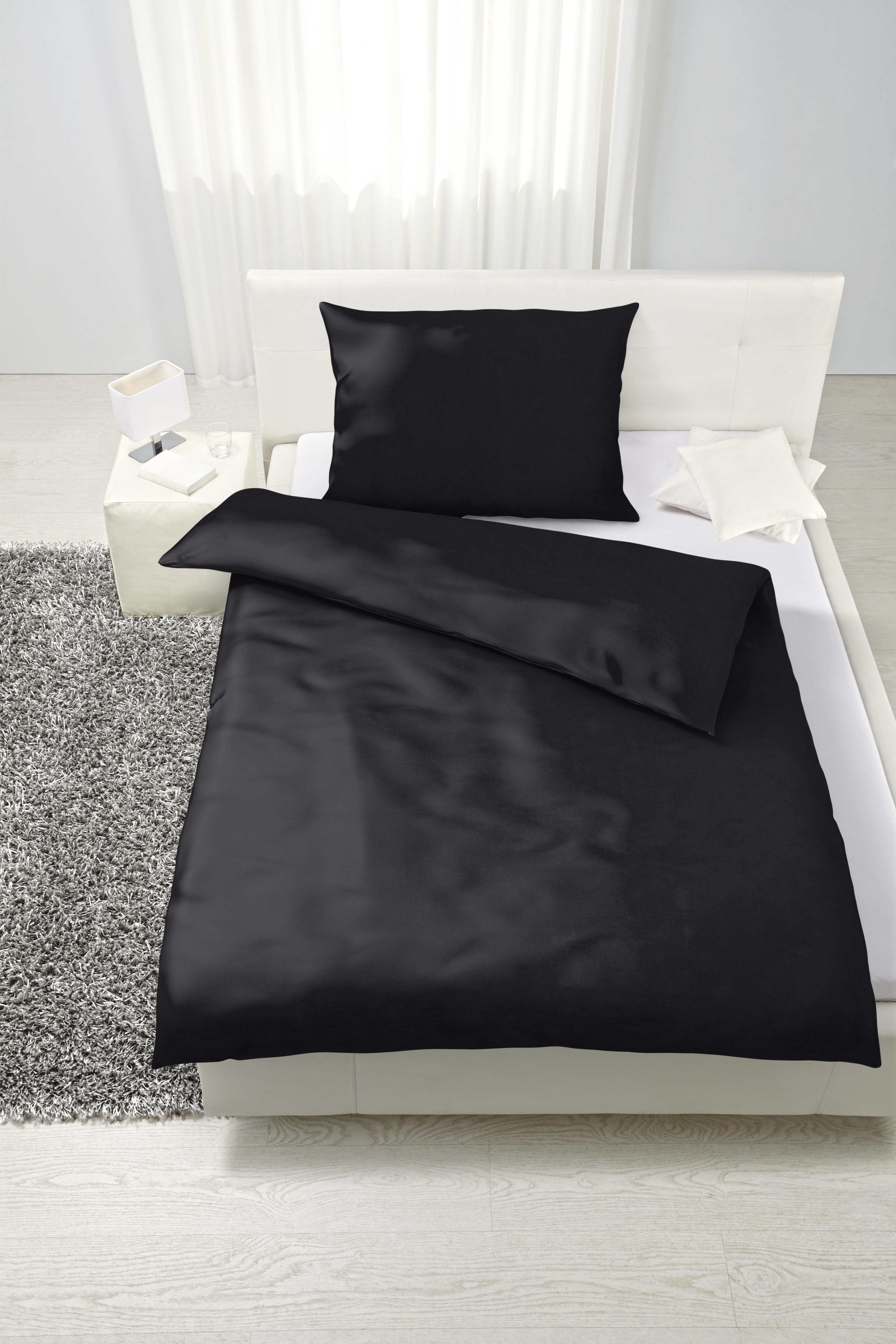 Bettwäsche Blacky ca. 140x200cm - Schwarz, MODERN, Textil (140/200cm) - Modern Living