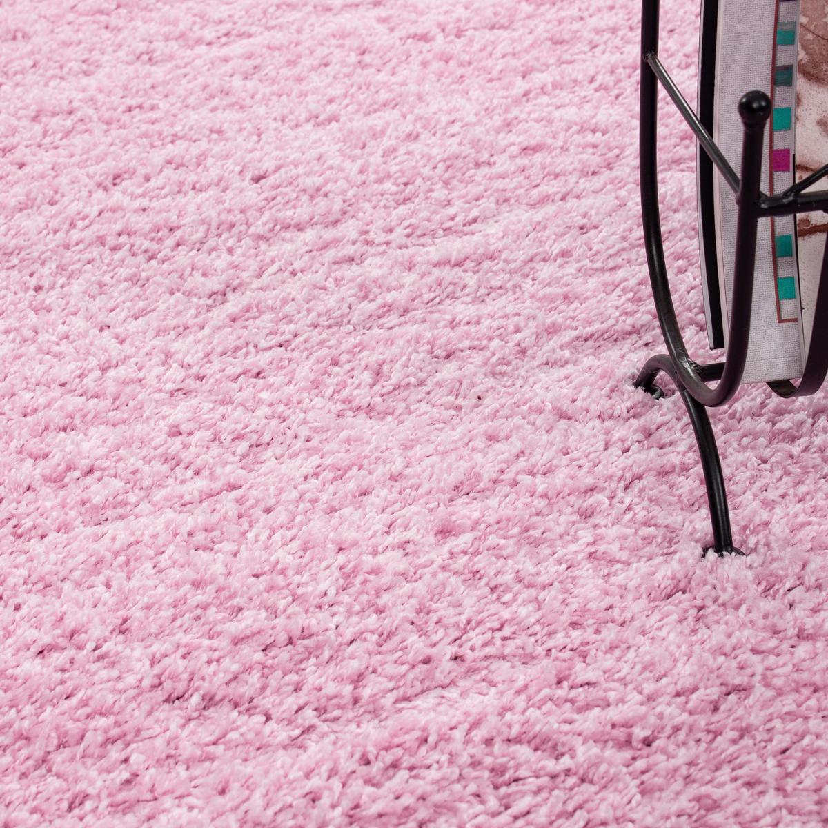 Hochflorteppich Life Pink Ø ca. 80cm - Pink, Trend, Textil (80cm)