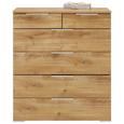 Kommode in Eichefarben - Eichefarben/Schwarz, KONVENTIONELL, Holzwerkstoff/Metall (81/92/41cm) - Premium Living Kommode in Eichefarben - Eichefarben/Schwarz, KONVENTIONELL, Holzwerkstoff/Metall (81/92/41cm) - Premium Living