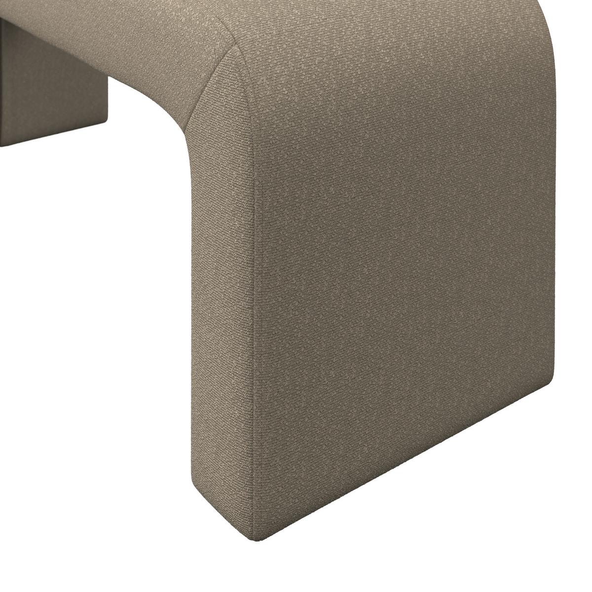 Hockerbank Janina Braun Boucle Gepolstert - Braun, MODERN, Holz/Textil (110/46/41cm) - Bessagi Home