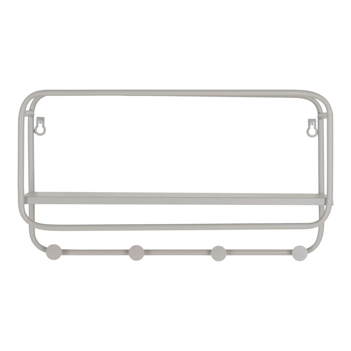 Hutablage Feira Hellgrau - Hellgrau, Basics, Metall (45/25/15cm) - MID.YOU