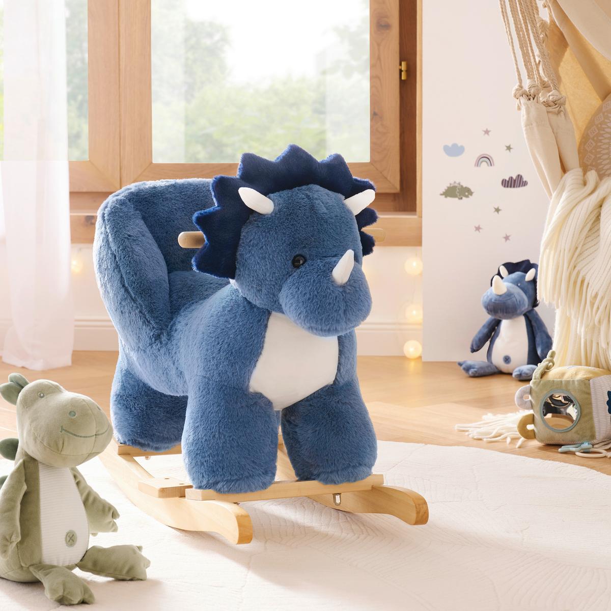 ZWIERZĄTKO NA BIEGUNACH DIDI - écru/niebieski, Trend, metal/drewno (68/33/55cm) - Patinio