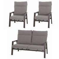 Loungegarnitur Valencia Anthrazit - Grau, Basics, Keramik/Kunststoff (72,5/82,5/99cm) - Siena Garden