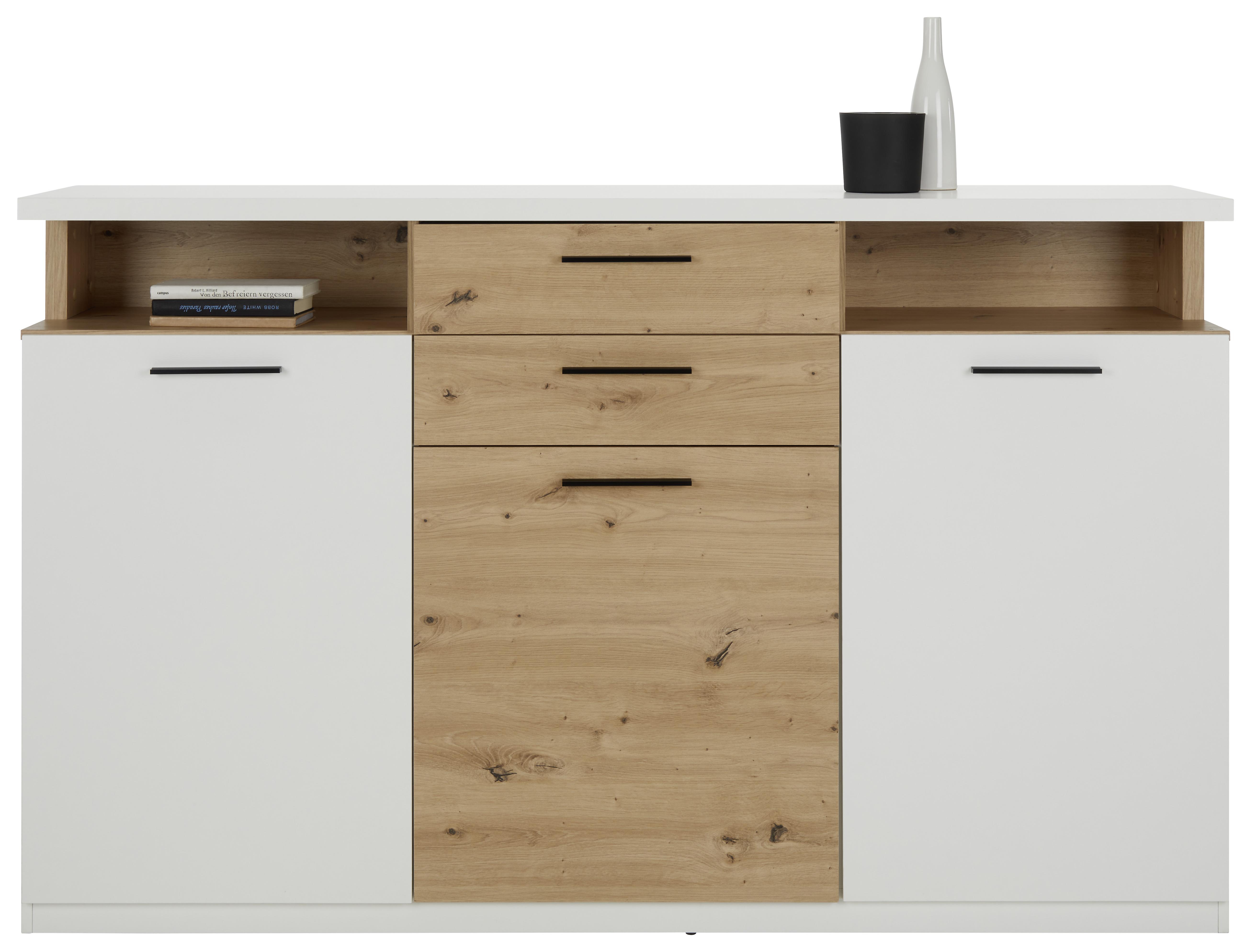 Komoda Woy - bijela/boje hrasta, Moderno, drvni materijal/metal (169,6/106,5/42cm) - Modern Living