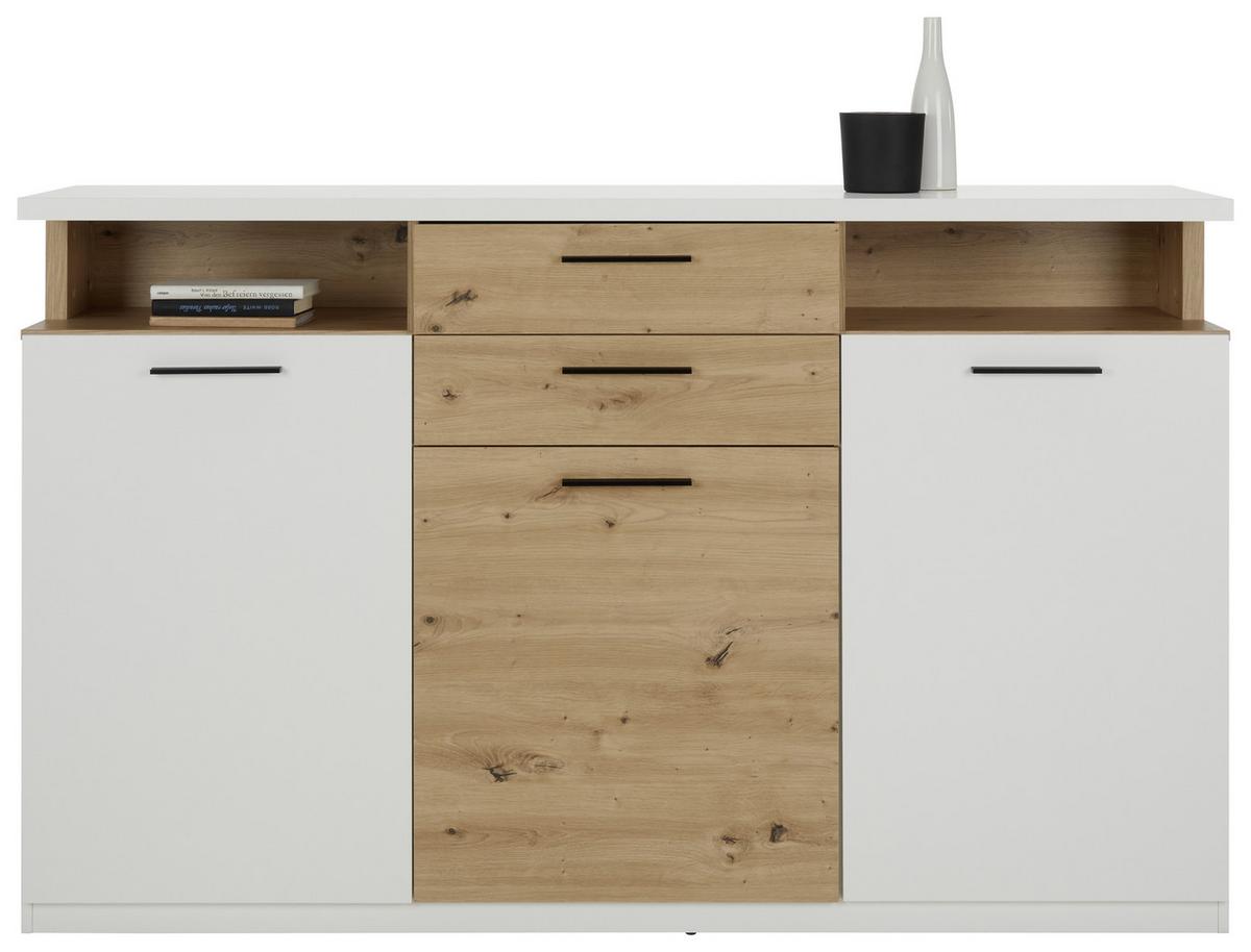 Komoda Woy - bijela/boje hrasta, Modern, drvni materijal/metal (169,6/106,5/42cm) - Modern Living