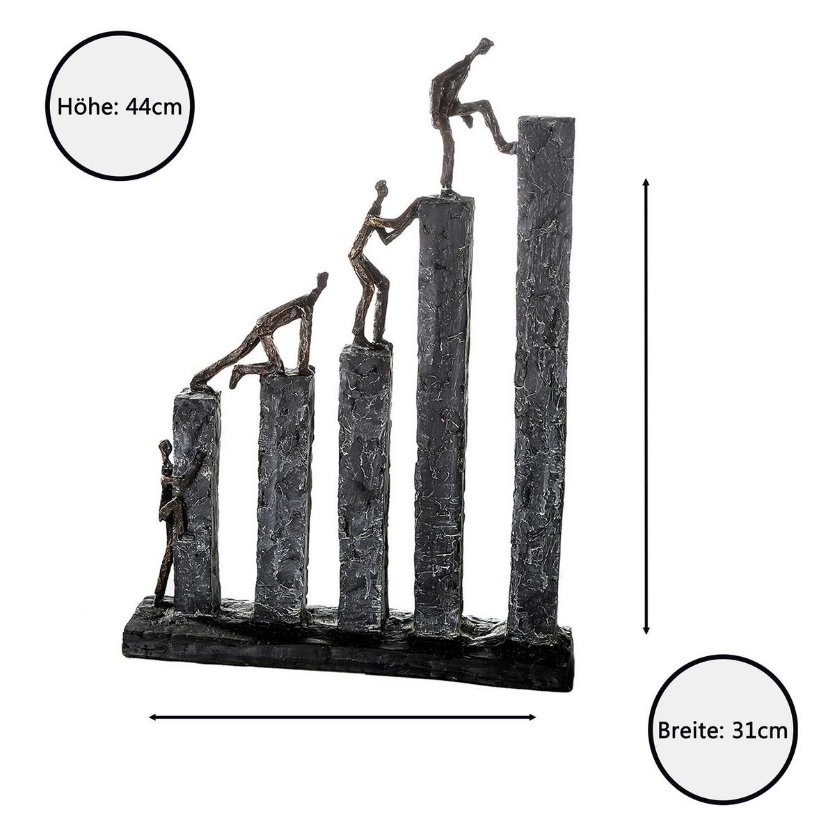 Skulptur Grau/Bronzefarben - Bronzefarben/Grau, Basics, Kunststoff (31/43/7cm)