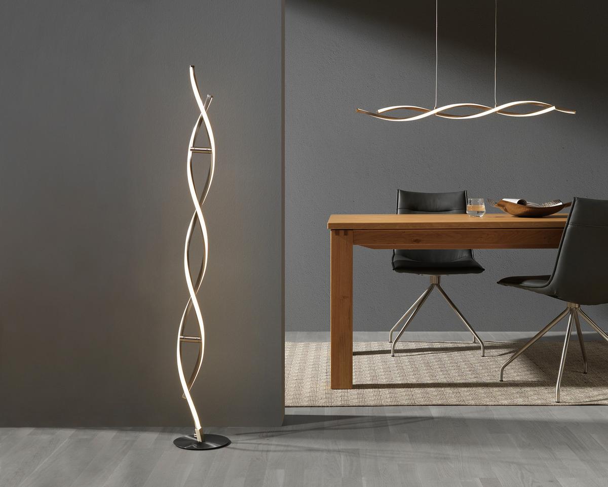 LAMPA WISZĄCA LED 9142-55 POLINA - kolor niklowy, Design, metal (110/8/140cm) - Paul Neuhaus