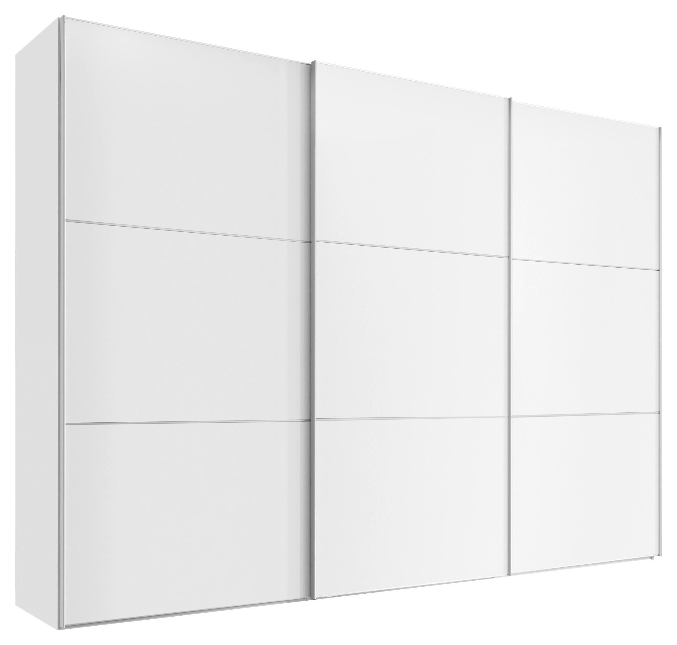 SZAFA PRZESUWNA/PODWIESZ.DRZWI PRIMO - biały/kolor aluminiowy, materiał drewnopochodny/metal (249/222/68cm) - Moderano