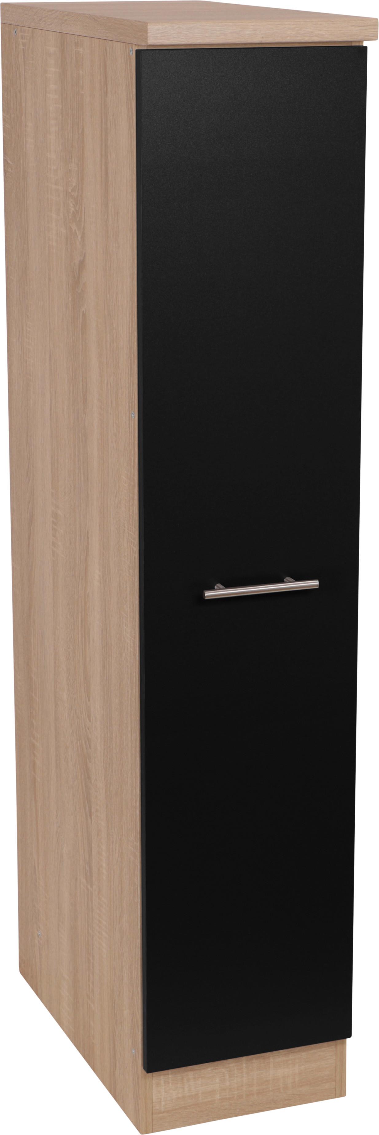 Izvlečna Omara Merle, Barva Hrasta, Črna - srebrne barve/črna, Basics, kovina/leseni material (30/144,8/60cm) - Respekta