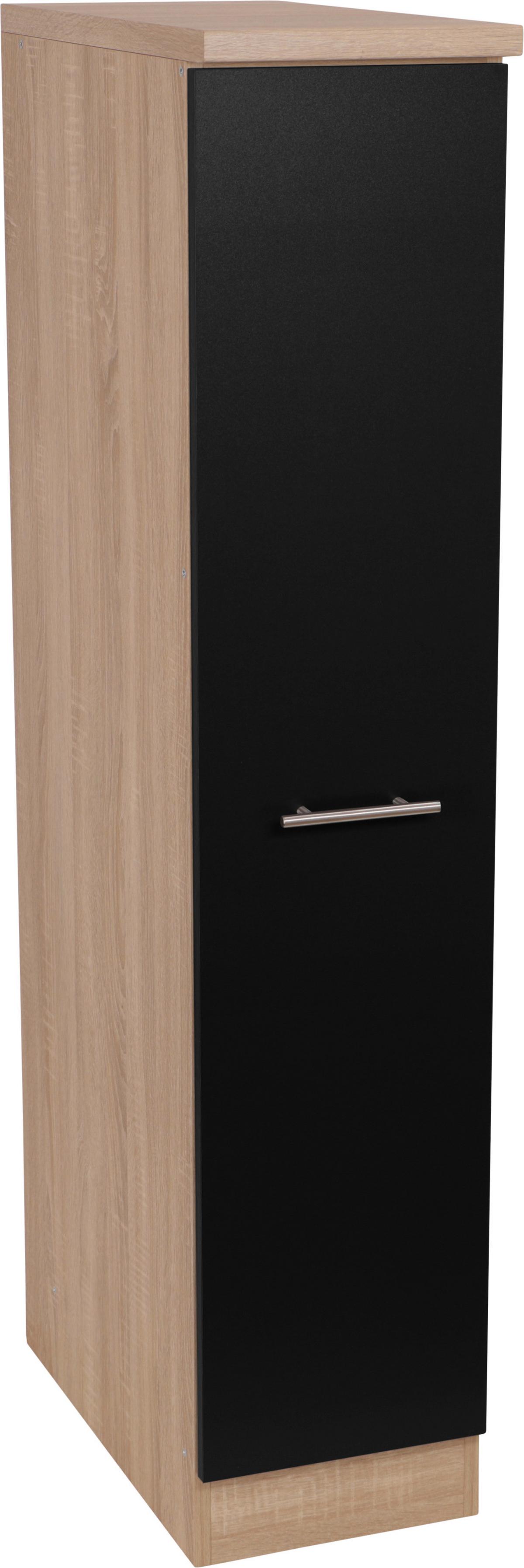 Izvlečna Omara Merle, Barva Hrasta, Črna - srebrne barve/črna, Basics, kovina/leseni material (30/144,8/60cm) - Respekta