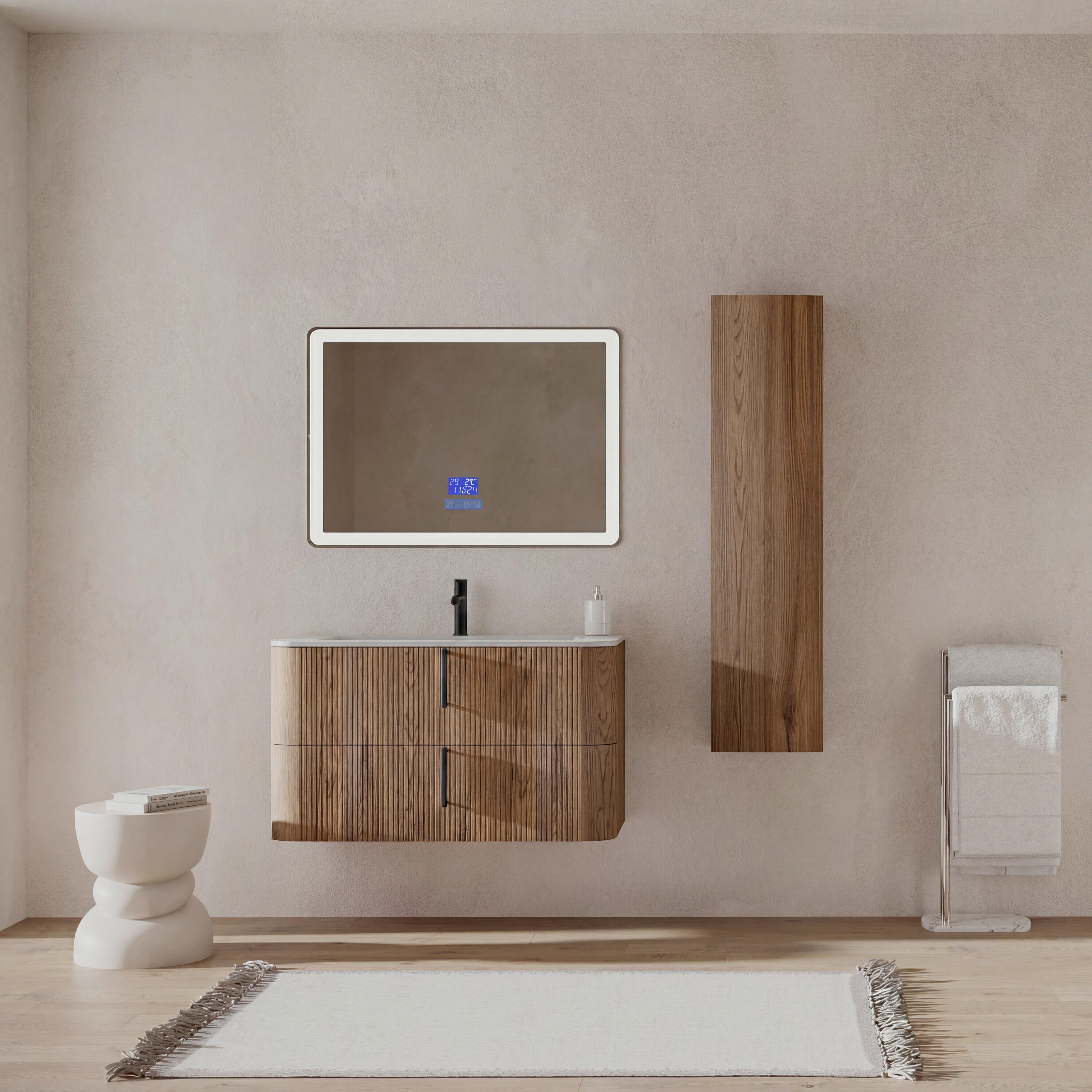 Bază pentru lavoar Lyra - nucă/antracit, Modern, material pe bază de lemn (101/51/46cm)