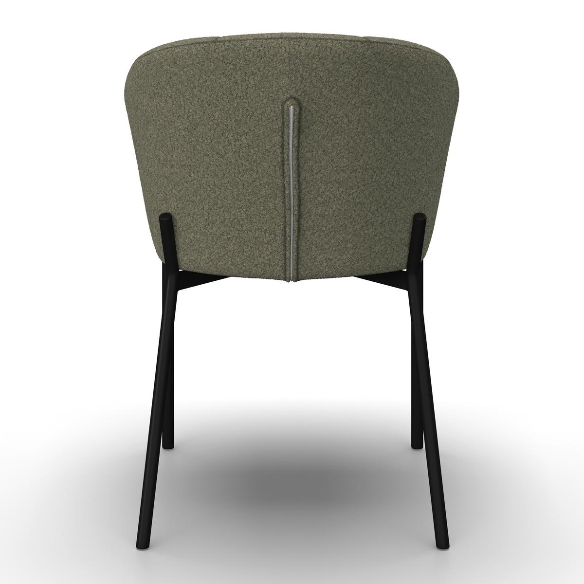 Stuhl Zoey Grün Chenille Gepolstert - Schwarz/Grün, MODERN, Holz/Textil (48/79/61cm) - Bessagi Home