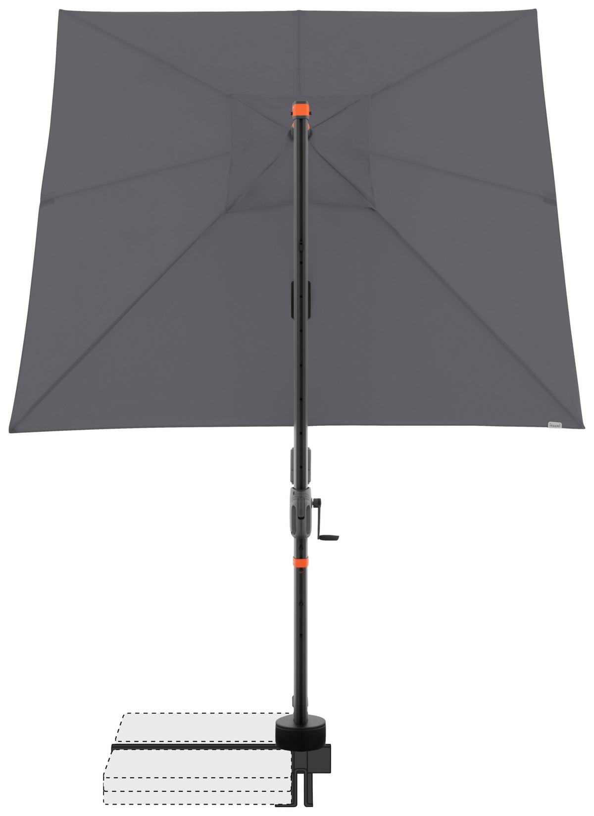 Ampelschirm Myzone Anthrazit ca. 210x210cm - Anthrazit, Basics, Textil/Metall (210/210cm) - Doppler