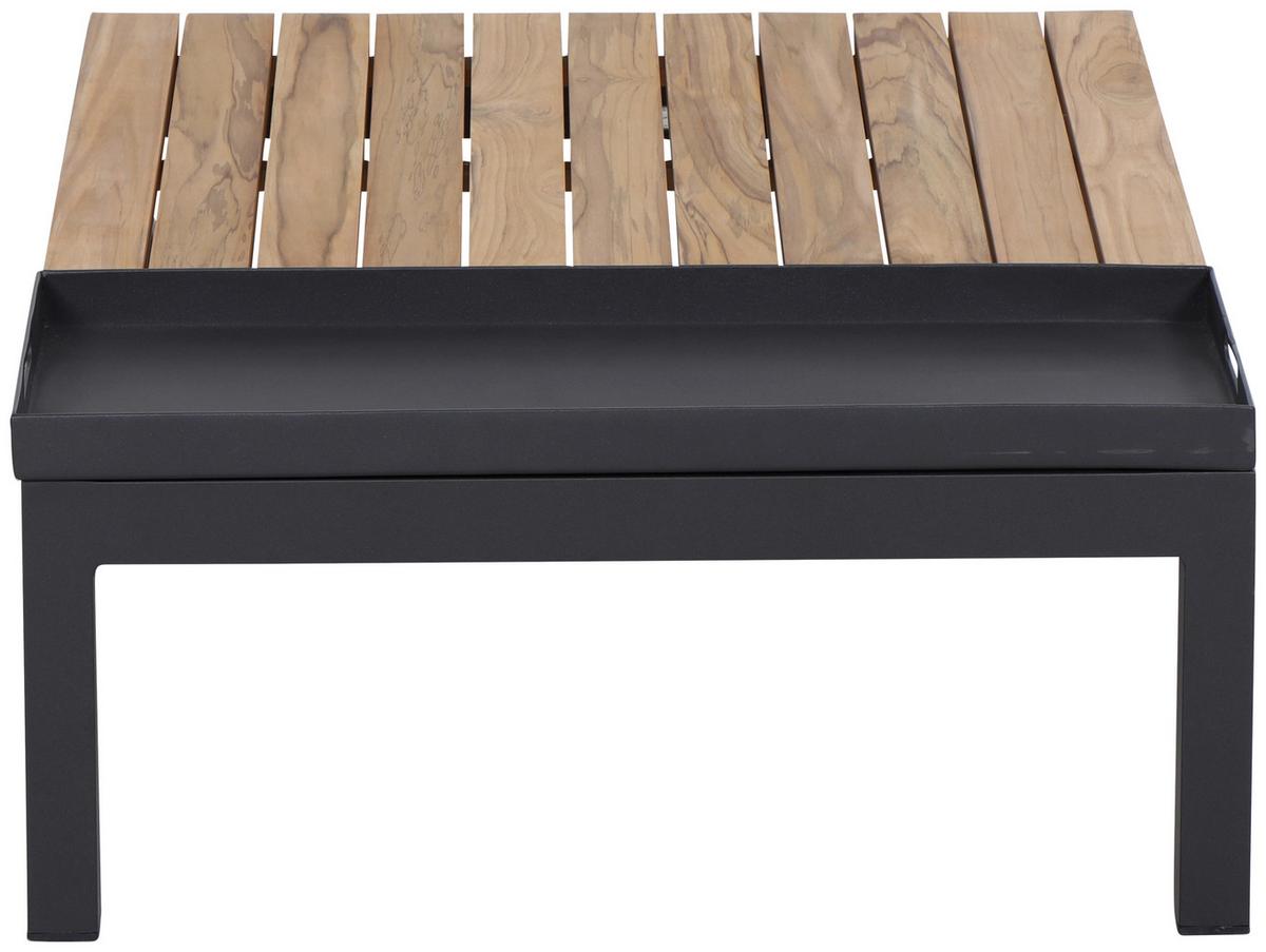 LOUNGETISCH M04118 - Anthrazit/Teakfarben, MODERN, Holz/Metall (102/70/27,5cm) - Siena Garden