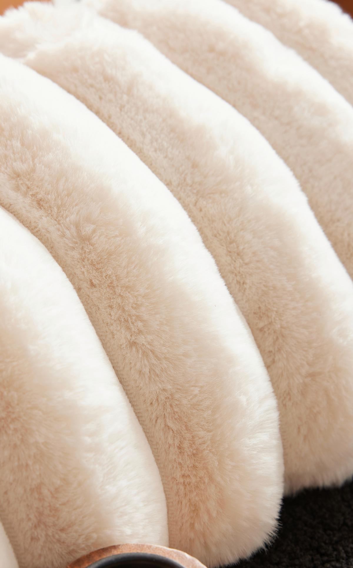 Műszőrme Díszpárna Moka Cream 30/60 - fehér, textil (30/60cm)