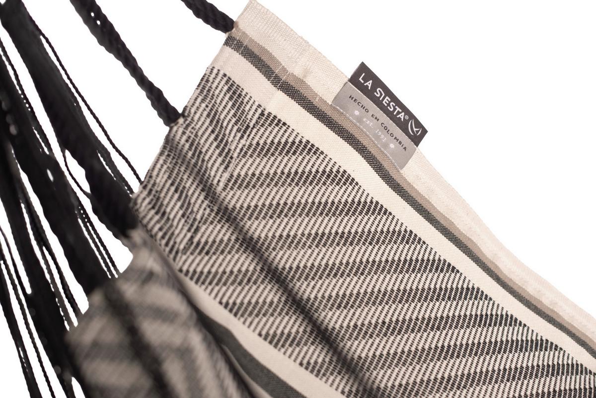 Hängematte Hammock Chair Braun/Schwarz/Weiß - Eukalyptusholzfarben/Schwarz, KONVENTIONELL, Holz/Textil (103-106/152-163/107cm) - La Siesta