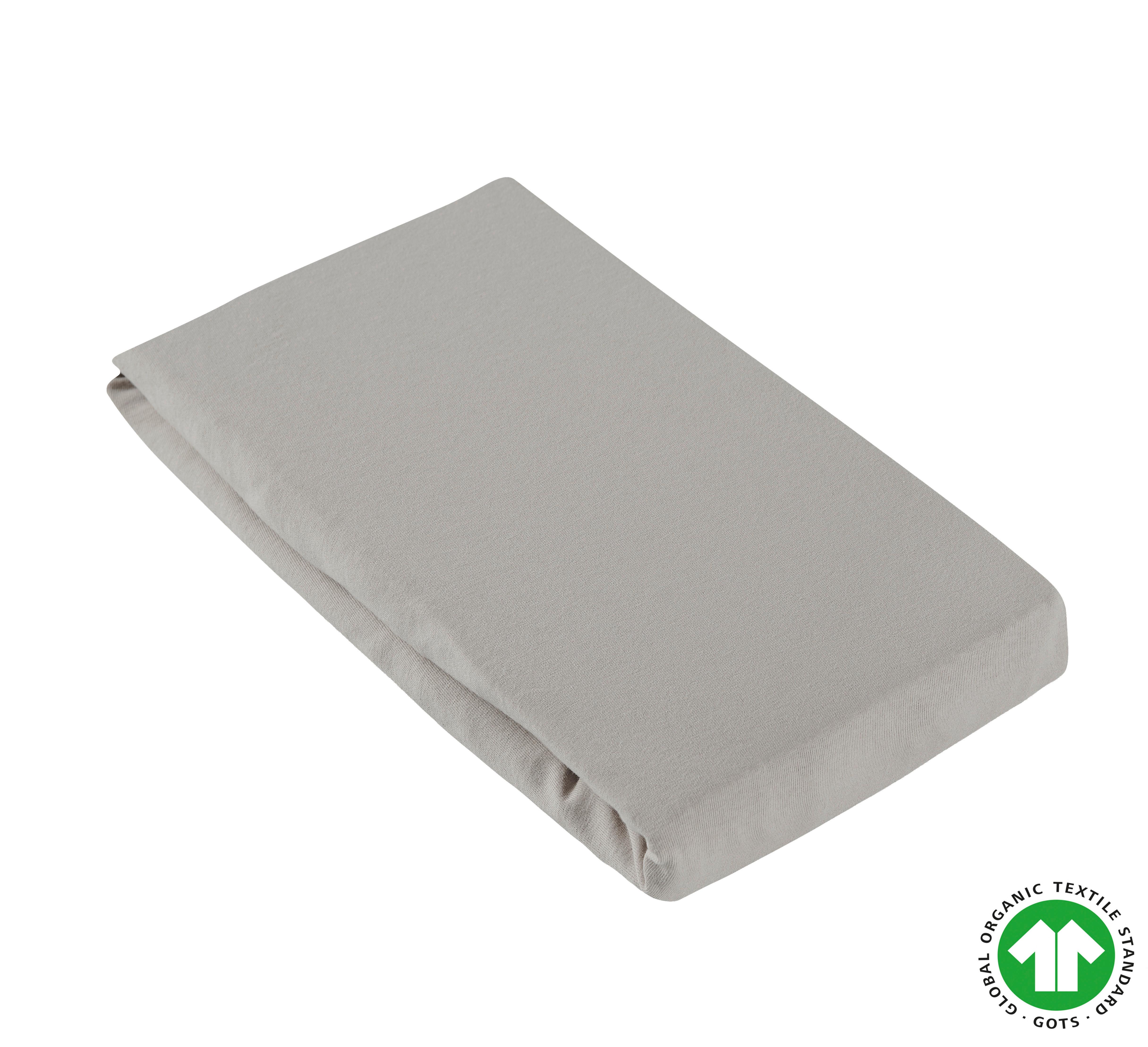 Spannleintuch Bio Greta in Hellgrau ca. 100x200cm - Hellgrau, MODERN, Textil (200/100/30cm) - ecoTree