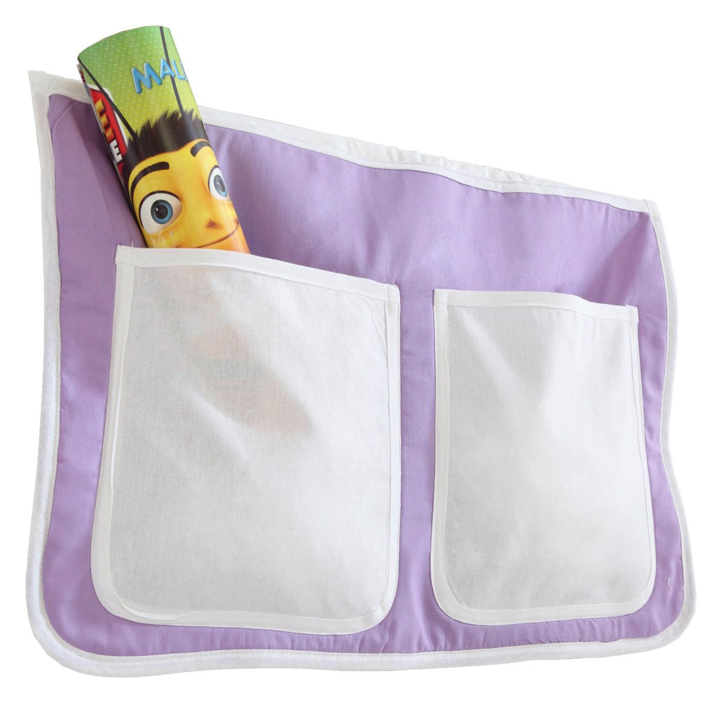 Betttasche "Stofftasche", lila/weiß - Lila/Weiß, KONVENTIONELL, Textil (56/32/2cm) - MID.YOU