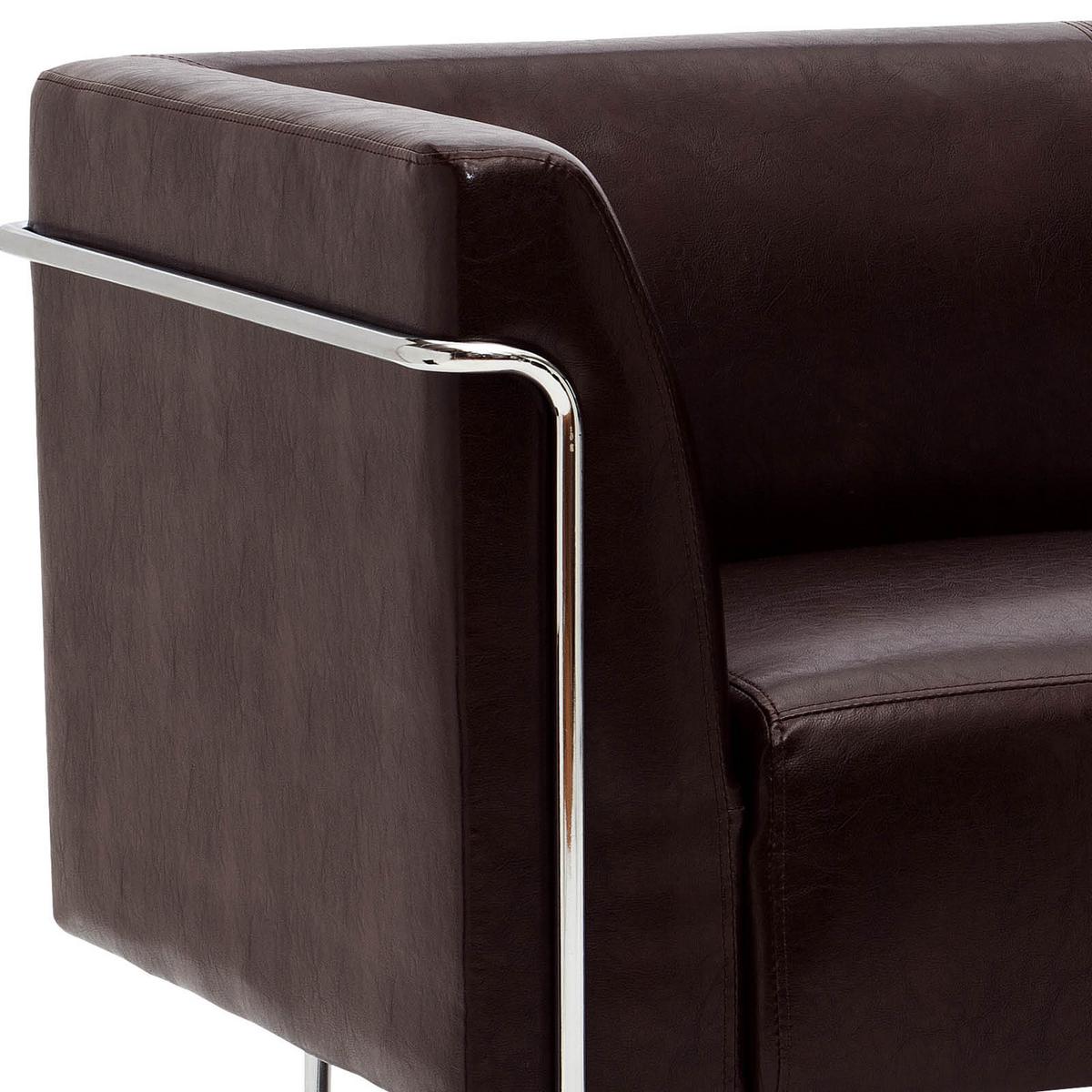 Dvosed Curacao, Rjava - srebrne barve/temno rjava, Moderno, kovina/tekstil (130/71/74cm) - MID.YOU