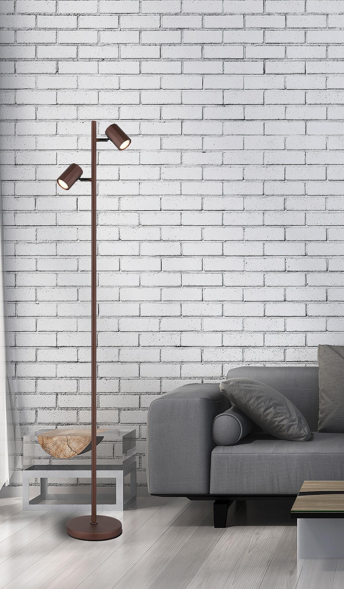 STEHLEUCHTE 57919S - Bronzefarben, Design, Metall (27/22/158cm) - Globo