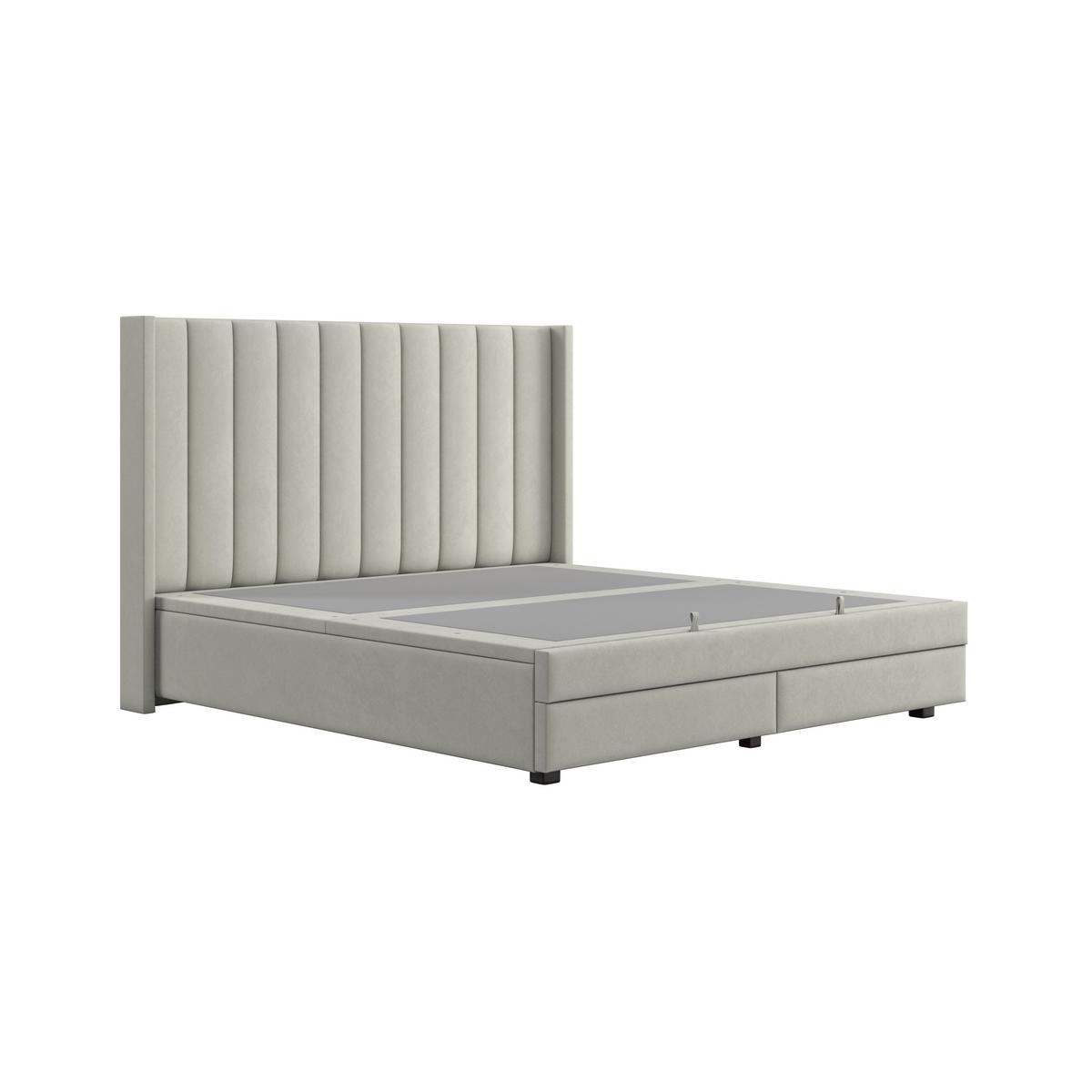 Polsterbett Maya ca. 180x200 cm Hellgrau - Dunkelbraun/Hellgrau, Modern, Holz/Textil (180/200cm) - Bessagi Home