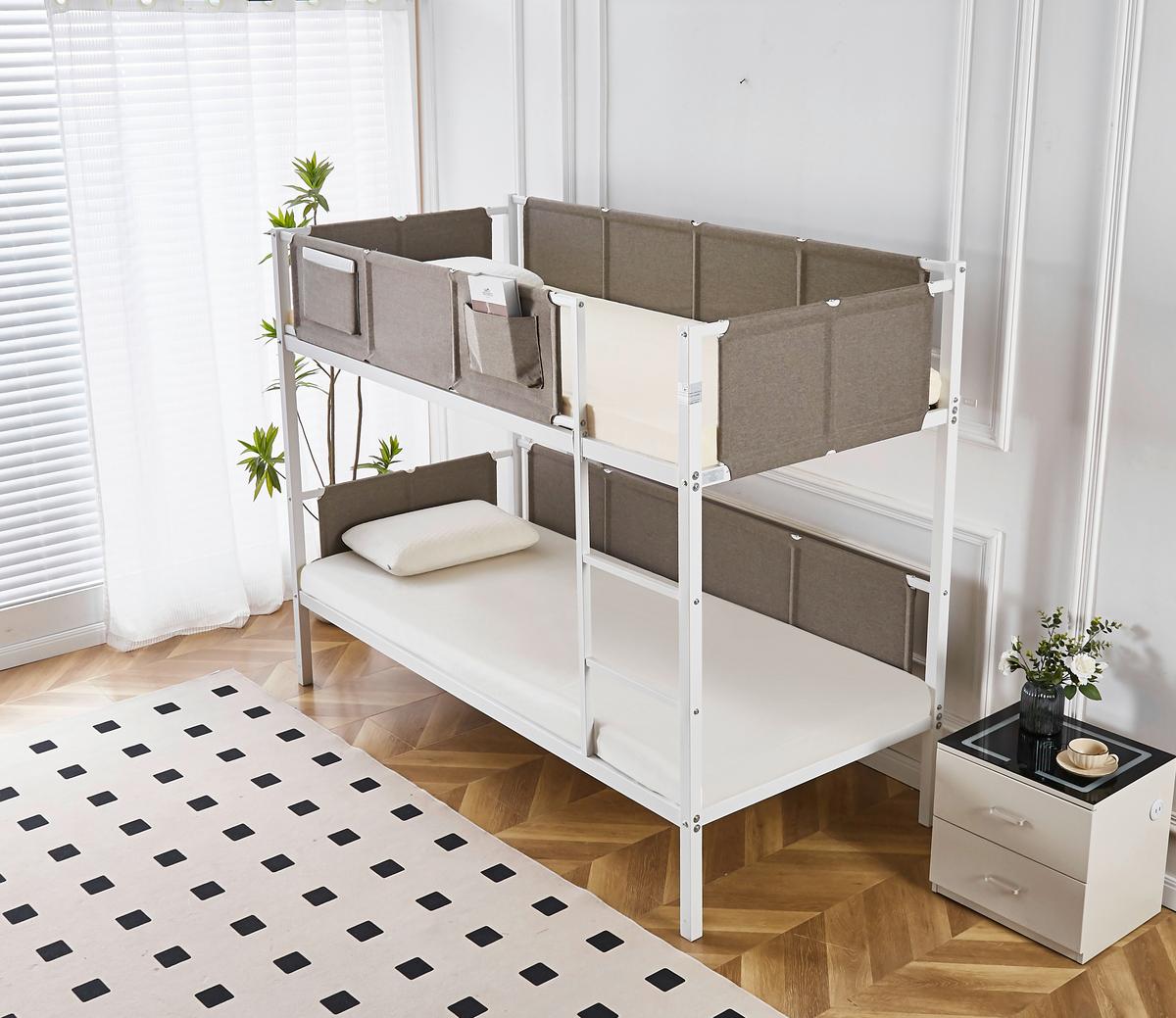Etagenbett Timo in Weiss ca. 2x ca. 90x200cm - Weiss/Grau, Konventionell, Metall (208/161/96cm) - Zandiara