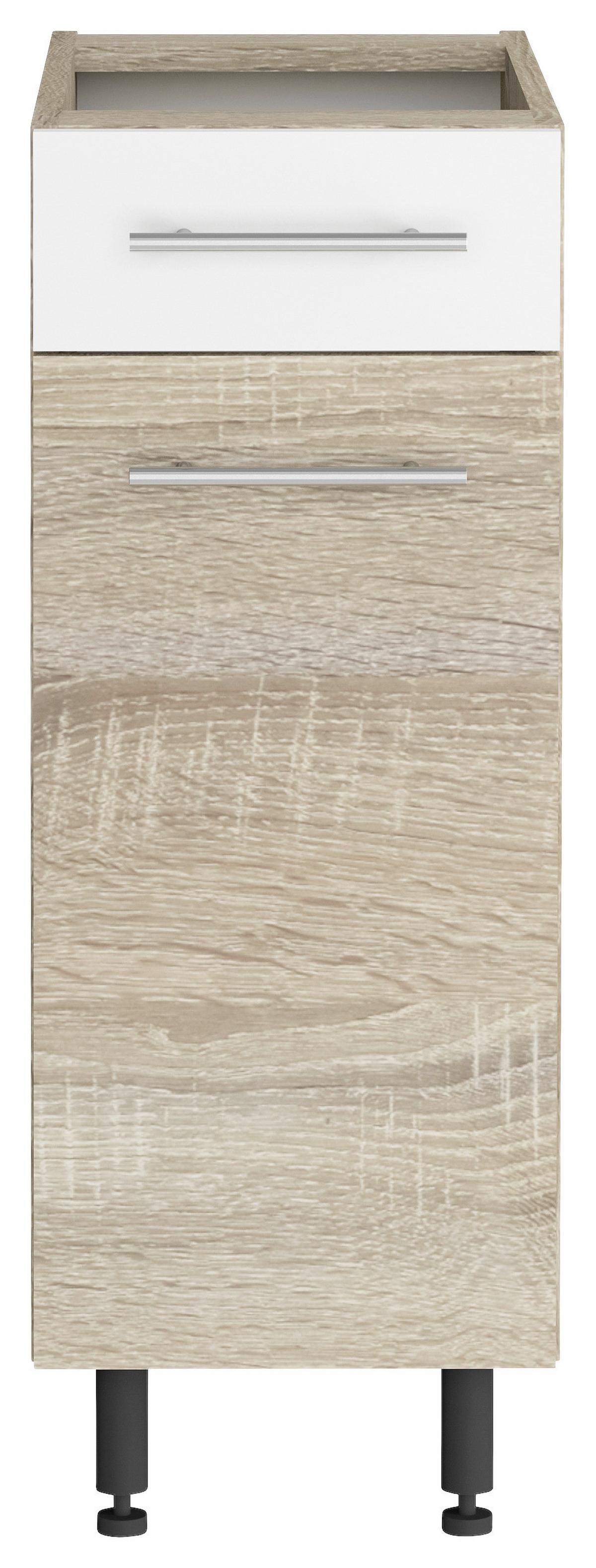 Dulap de bucătărie Corina - stejar Sonoma/alb, Modern, lemn/metal (30/82,4/58cm) - Based