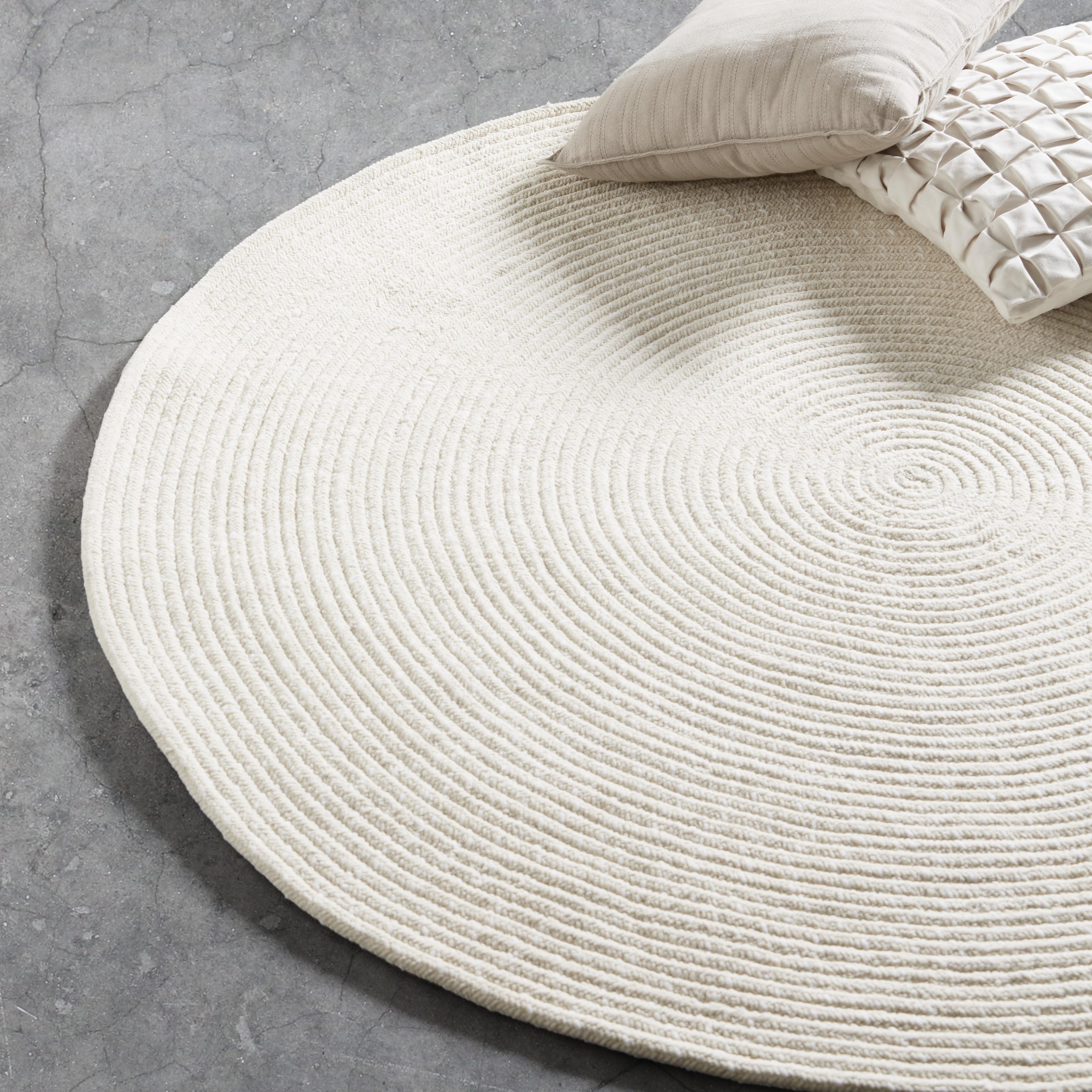 Handwebteppich Manila 1 in Naturfarben Ø ca. 100cm - Naturfarben, Basics, Textil (100cm) - Modern Living