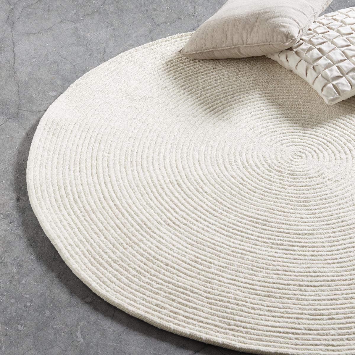 Handwebteppich Manila 1 in Naturfarben Ø ca. 100cm - Naturfarben, Basics, Textil (100cm) - Modern Living