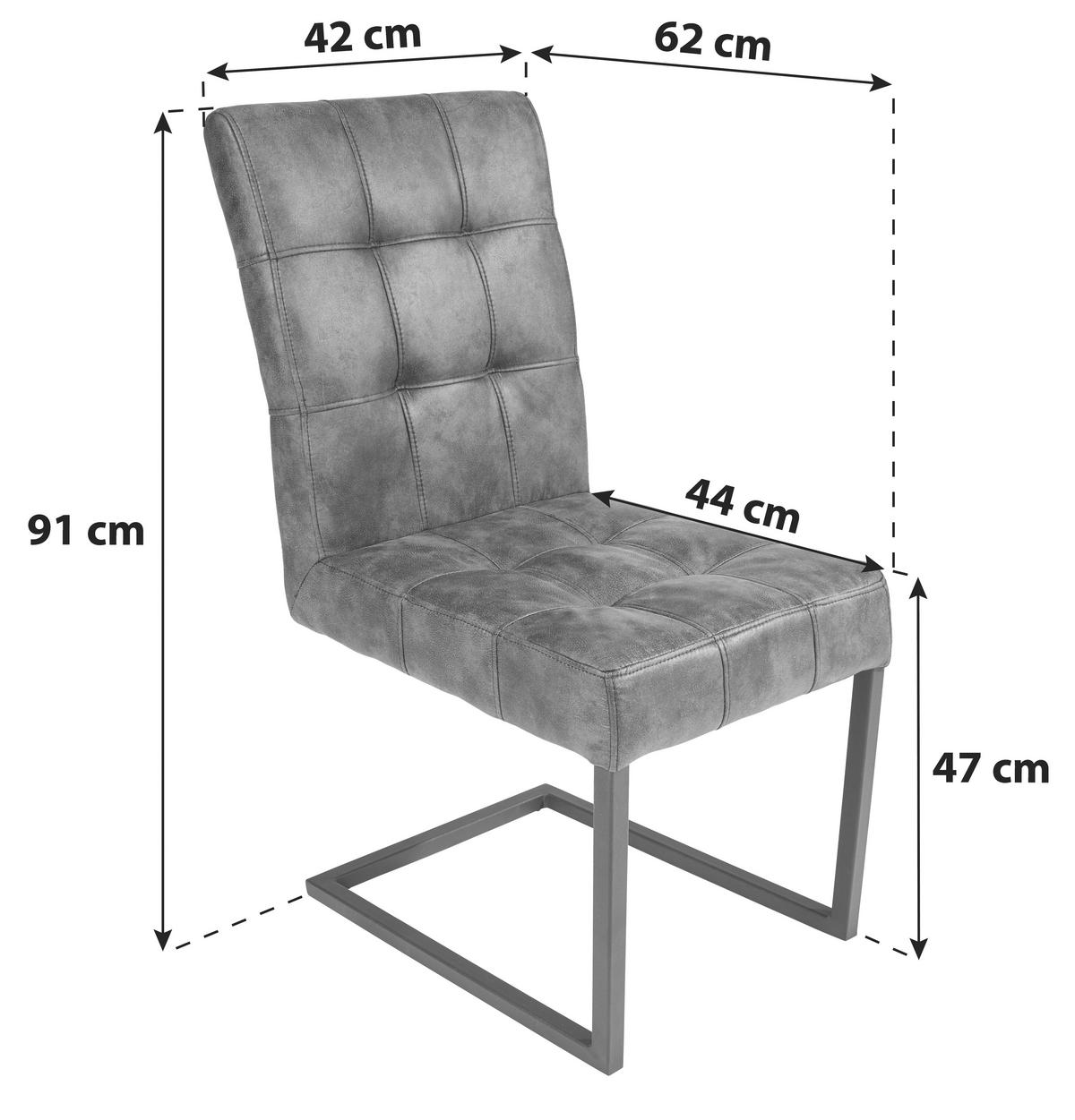 Nihajni Stol Donna, Vintage Rjava - rjava/antracit, Moderno, kovina/tekstil (42/91/62cm)