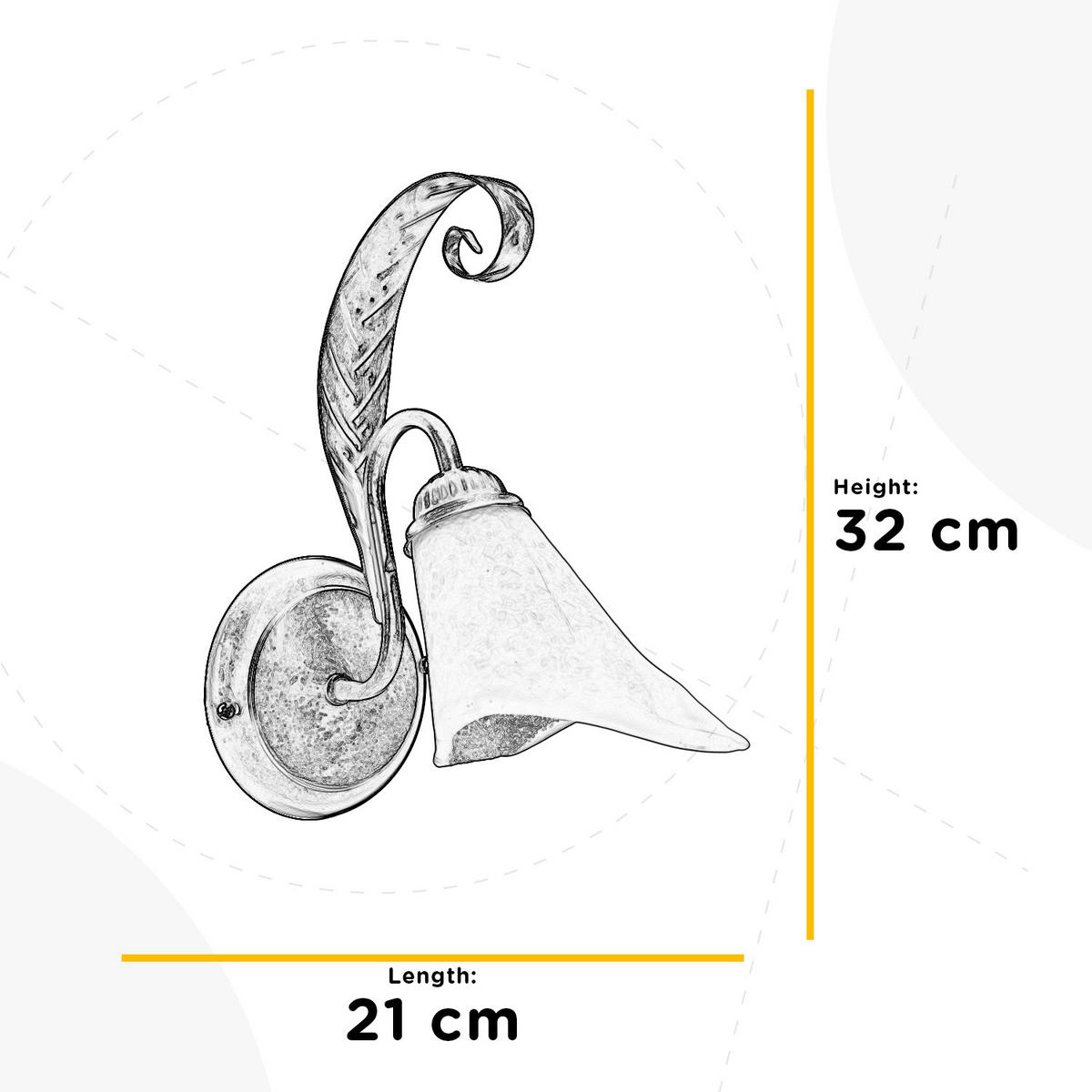 Wandleuchte Alga Bronzefarben max. 6 Watt - Bronzefarben, KONVENTIONELL, Glas/Metall (21/21/32cm)