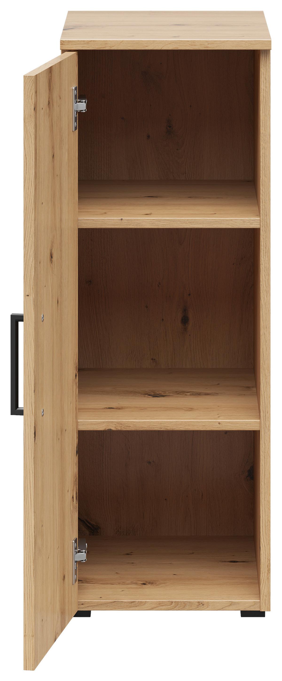Schrank Multistauraum Eiche Artisan - Schwarz/Eiche Artisan, MODERN, Holzwerkstoff/Kunststoff (30/83/40cm) - Mömax
