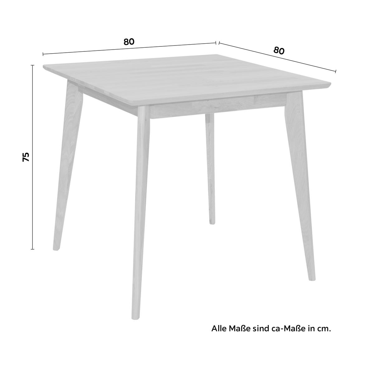 Esstisch Rita Eichfarben ca. 80x80x75cm - Eichefarben, KONVENTIONELL, Holz (80/80/75cm) - Zandiara