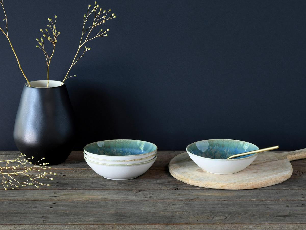 Set Skodelic Yuki Uno, 4-Delni - modra/zelena, Basics, keramika (17cm) - Creatable