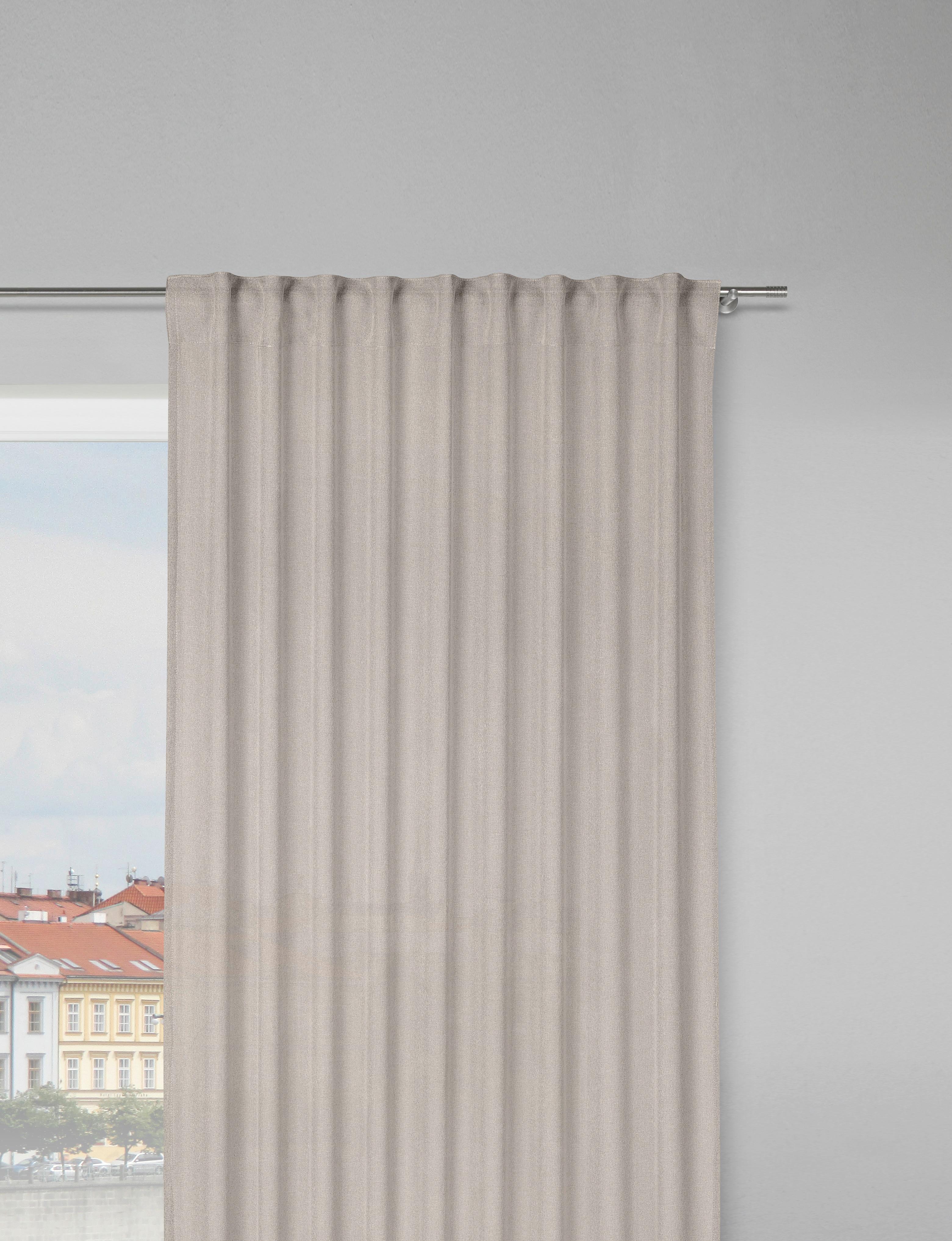 Končana Zavesa Ben - rjavosiva, Moderno, tekstil (135/245cm) - Modern Living