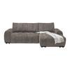 Wohnlandschaft Bolonia Graubraun - Schwarz Hochglanz/Graubraun, MODERN, Textil/Metall (273/166cm) - Mömax