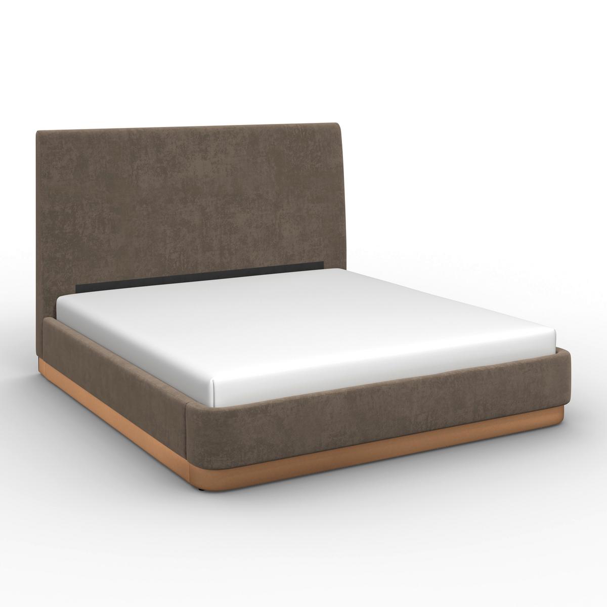 Polsterbett Josef Dunkelbraun ca. 180x200 cm - Dunkelbraun/Schwarz, Modern, Holz/Textil (180/200cm) - Bessagi Home