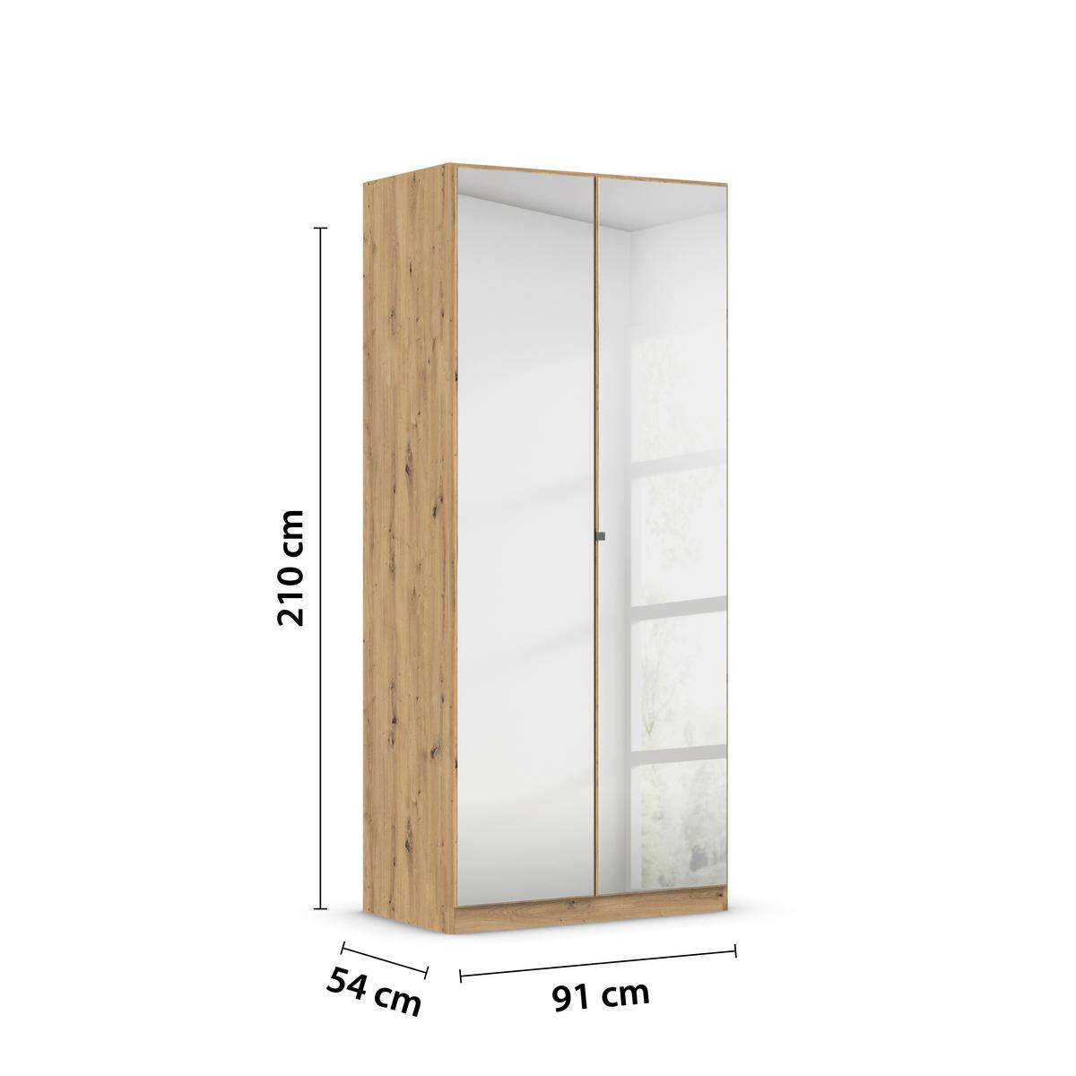 DULAP REFLECT - argintiu/stejar Artisan, Modern, material pe bază de lemn (91/210/54cm)